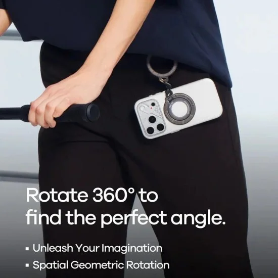 حامل ألومو جي 09 جوست الشفاف المغناطيسي بتدوير 360° - رمادي